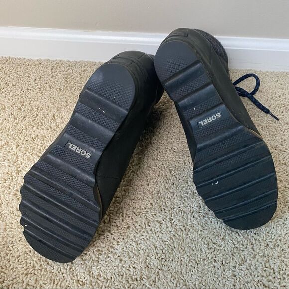 Sorel Conquest Wedge Ankle Boots black Leather Lace Up 9 PDX - Picture 5 of 6